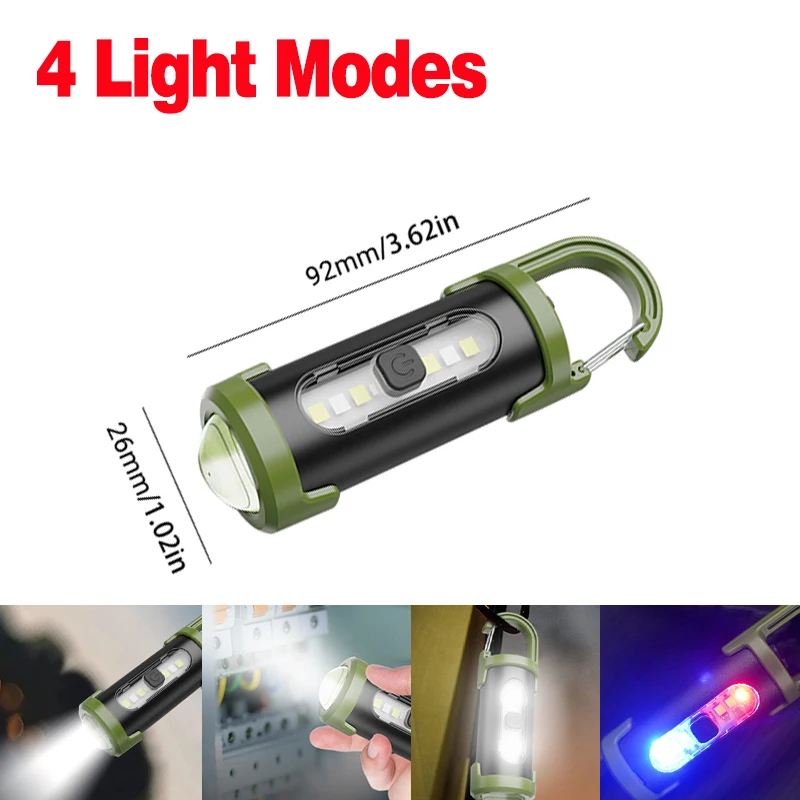 

Перезаряжаемый Светодиодный Фонарик COB, Портативный Аварийный Фонарь Для Кемпинга, Боковой Светильник, Высокая Яркость, Type-C