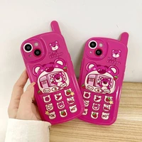 disney nokias strawberry bear phone case for iphone x xr xs 11 12 13 pro max 13mini for airpods 1 2 3 pro protective cover