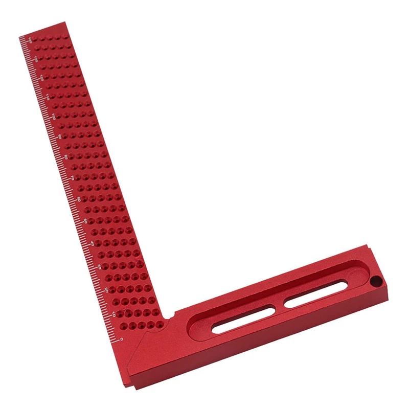 

Hole Ruler Marking Ruler Carpenter Tool Wear Proof Aluminum Alloy Woodworking Accessory Multifunction 45/90 Degree Ruler