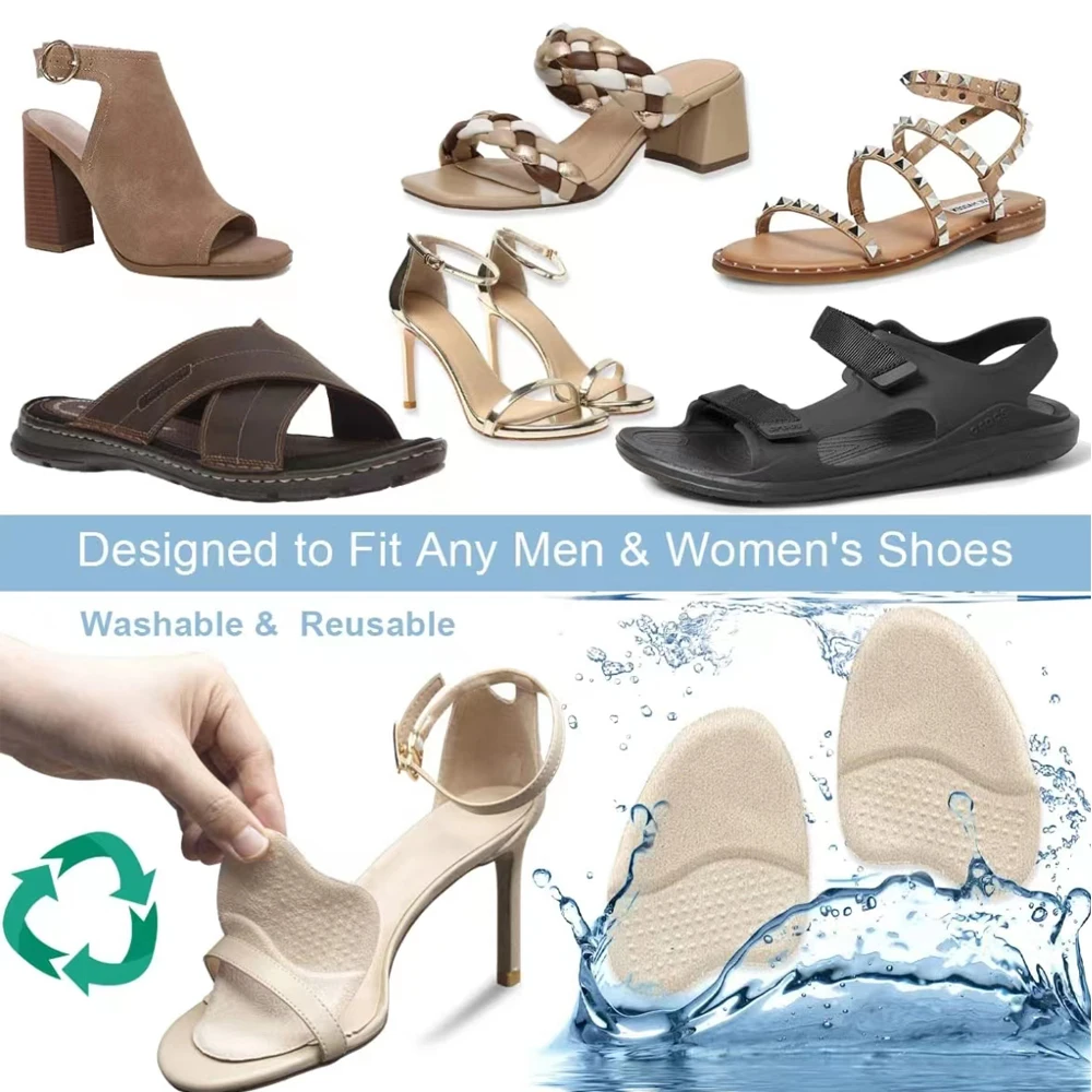 Silicone Forefoot Insert Foot Pads for Shoes Women High Heels Sandals Half Gel Insoles for Shoes Anti-Slip Round Toe Cushion