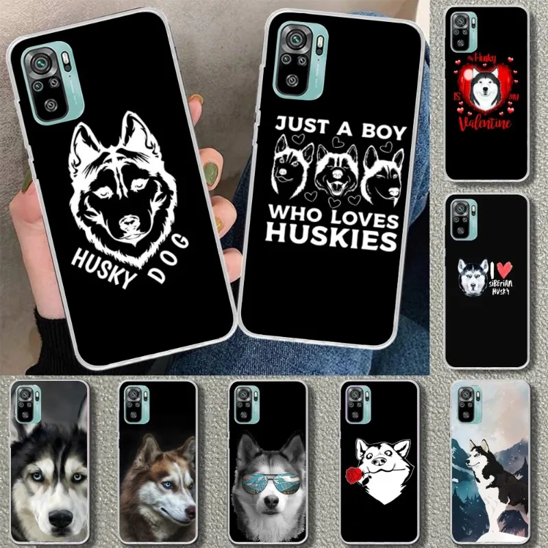 

Husky Dog Cute Phone Case For Xiaomi 13 12 11T 10 9 Redmi Note 11 10 10S Pro Redmi 9 9A 8 Transparent Phone Cover