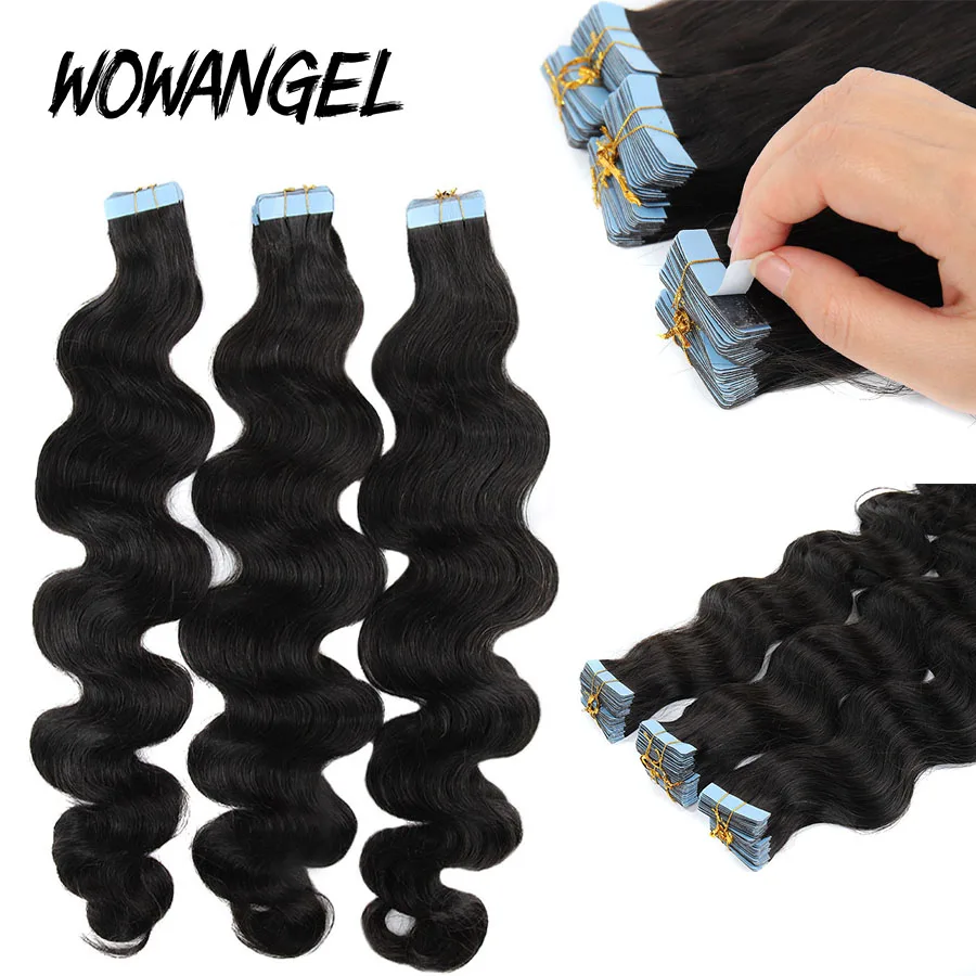 14-26 дюймовая лента Ins для наращивания клейкие невидимые натуральные волосы 40 шт.