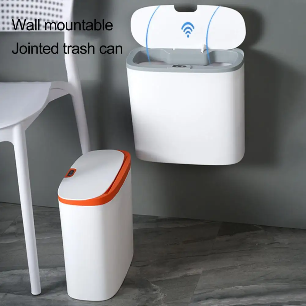 Smart Trash Bin Battery Style Wall Mounted Touch Control Automatic Sensor Dustbin Trash Can Bathroom Kitchen Garbage Bin images - 6
