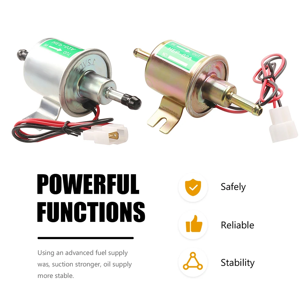 

Universal Diesel Petrol Gasoline 12V 24V Electric Fuel Pump HEP-02A Low Pressure Fuel Pump For Carburetor, Motorcycle , ATV