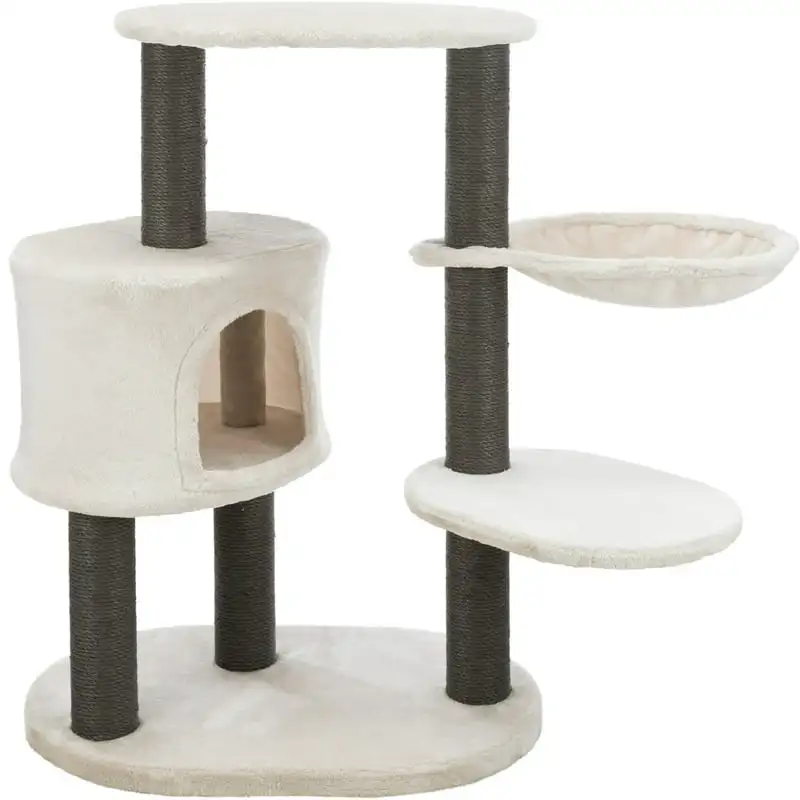 

Серая башня для кошек с когтеточками, Кондо, гамак, мягкая платформа