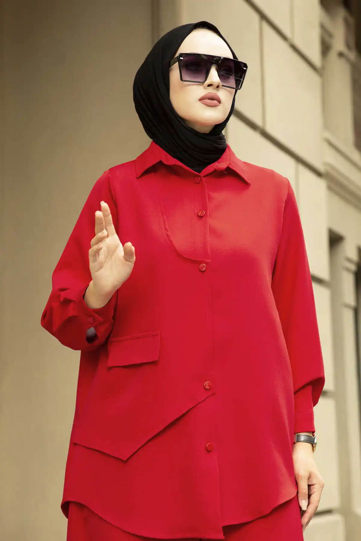 Зимний золотой двойной костюм красный