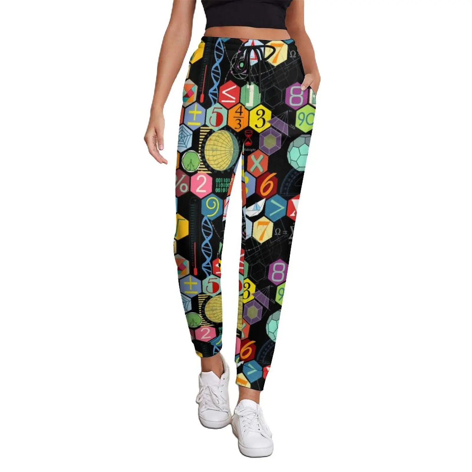

Math Baggy Pants Female Vintage Symbol Print Streetwear Joggers Spring Vintage Graphic Trousers Big Size