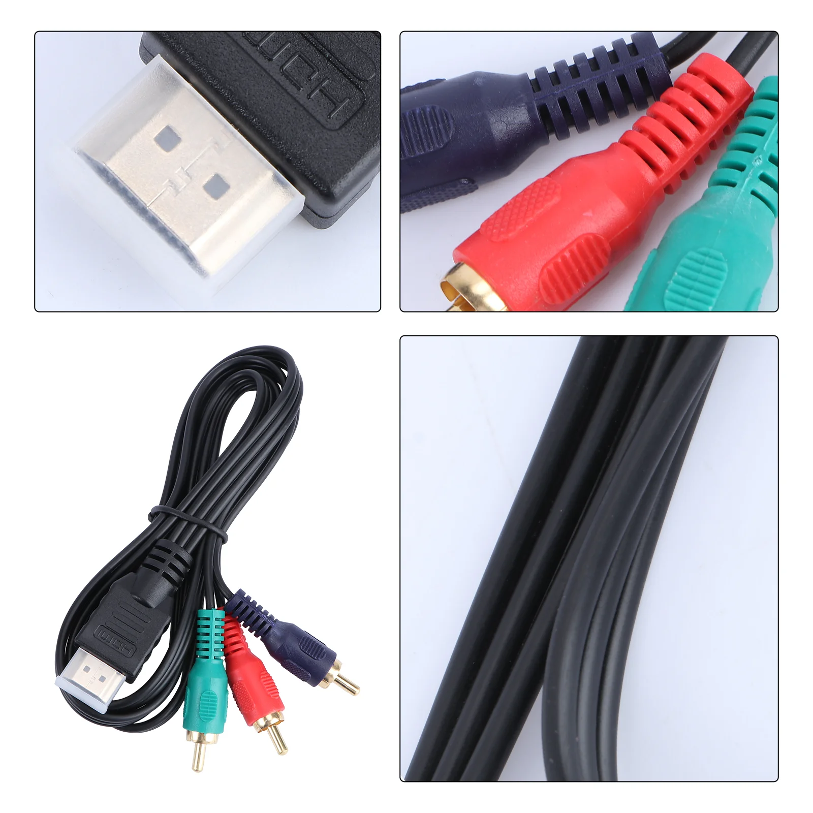 

1m 3ft to 3-RCA Male Audio Video Component Convert Cable For HDTV 1080P