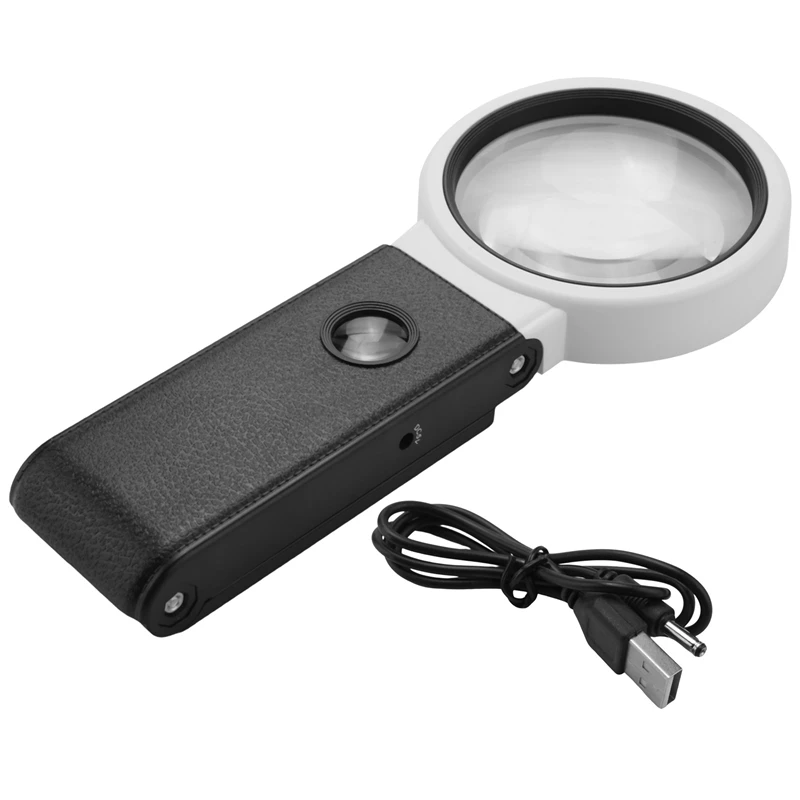 

Magnifying Glass With Light, 3.5X 25X Magnification With LED Illuminated, Handheld Or Stand Magnifying Glass