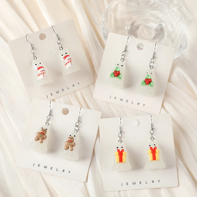 1 пара рождественских конфет 3D подарок имбирный человек светящийся в фотографиях