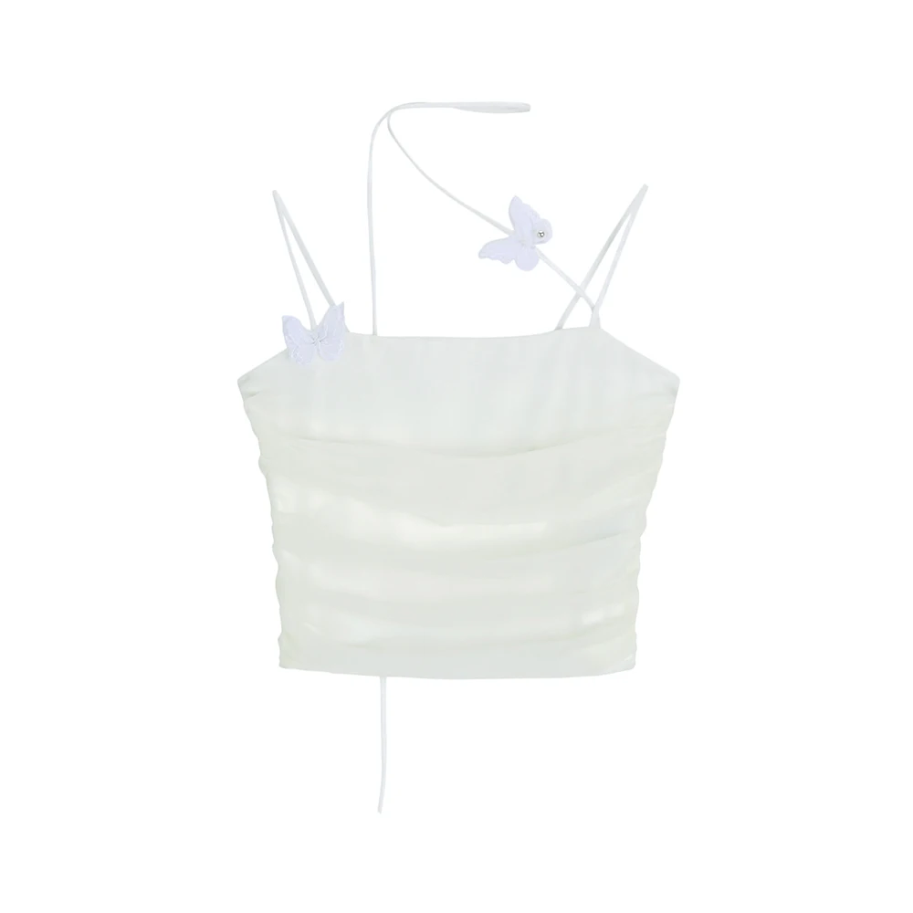 Женский пикантный уличный костюм y2k топ на бретелях-спагетти с открытой спиной и