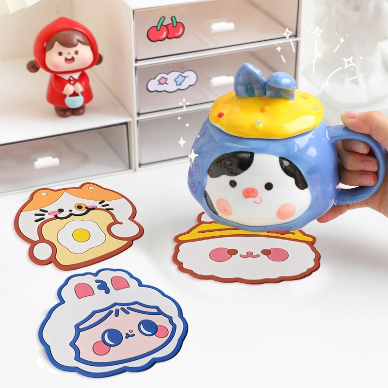 

Cute Cartoon Shape Heat Resistant Silicone Mat Mug Pads Home Kitchen Dining Table Mat Table Placemat Kitchen Accessories Gadget