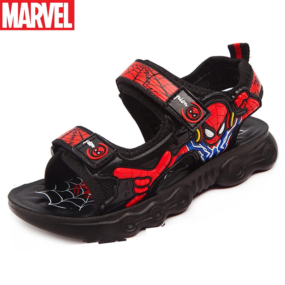 Marvel 2022 Summer New Children's Casual Sandals For Boys Cool Spider-man Beach Shoes Kids Soft Bottom Non-slip Sports Sandal