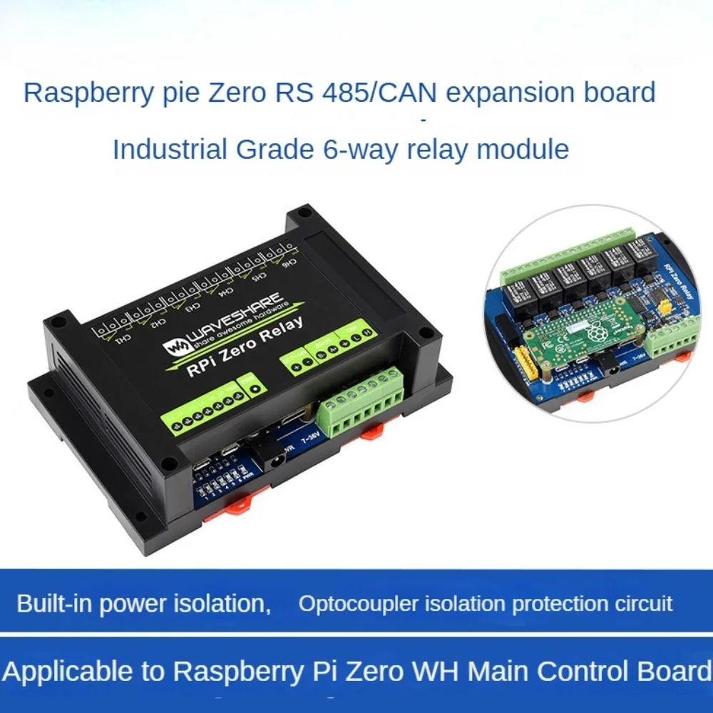 Промышленная Плата расширения RS485/CAN 6-канальное реле на основе Raspberry Pi Zero WH