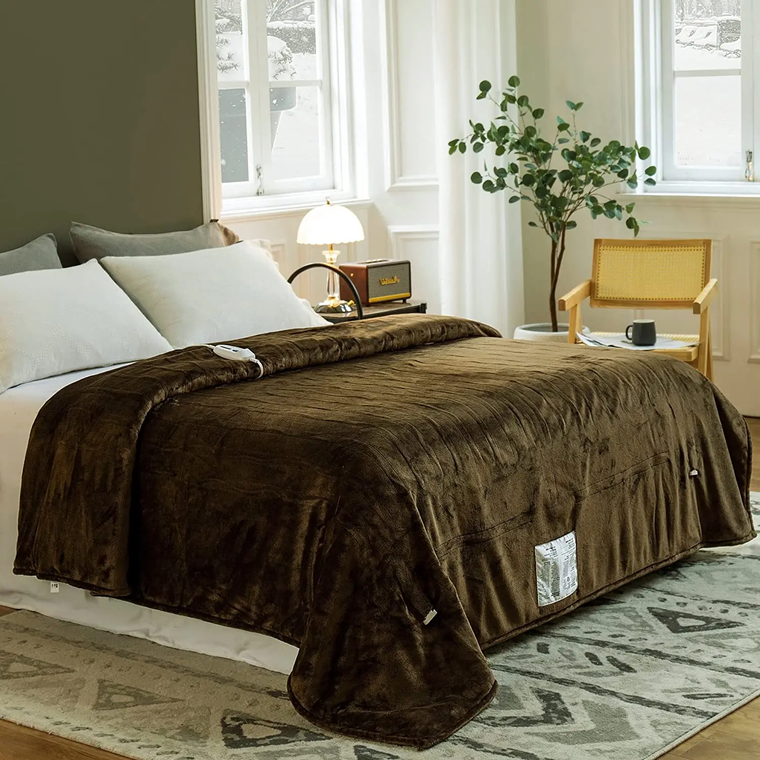 

Heat blanket flannel electric blanket is machine washable, heat off automatically overheat protection