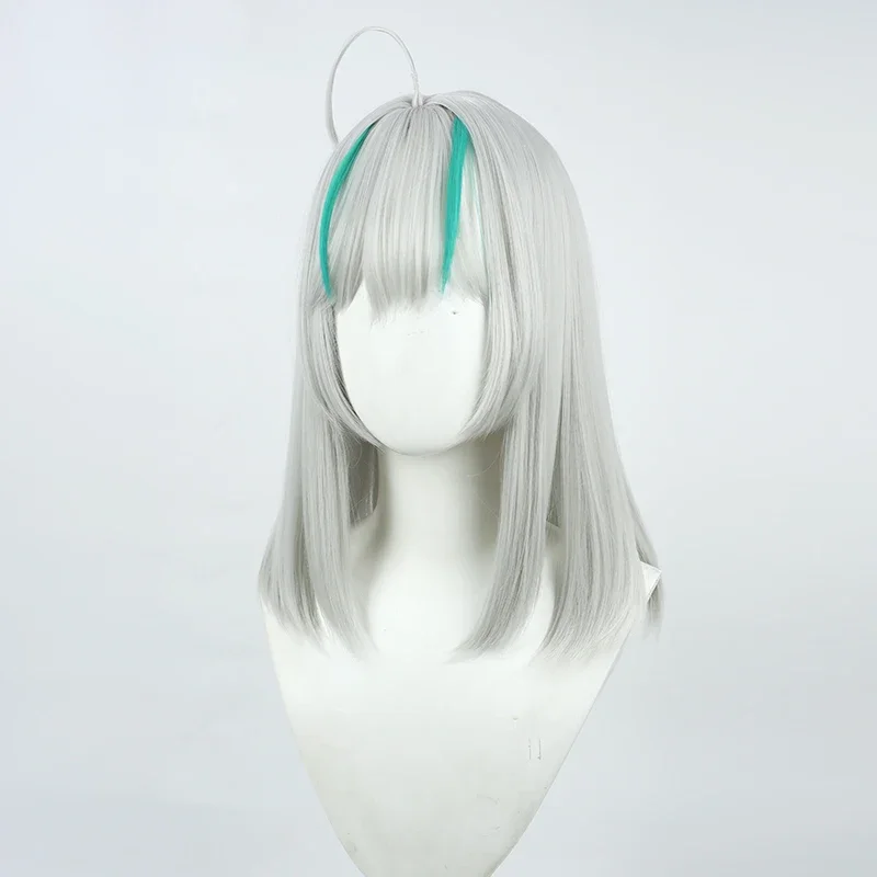 Парик для косплея из игры NIKKE Admi косплей богини победы серебристый средней длины