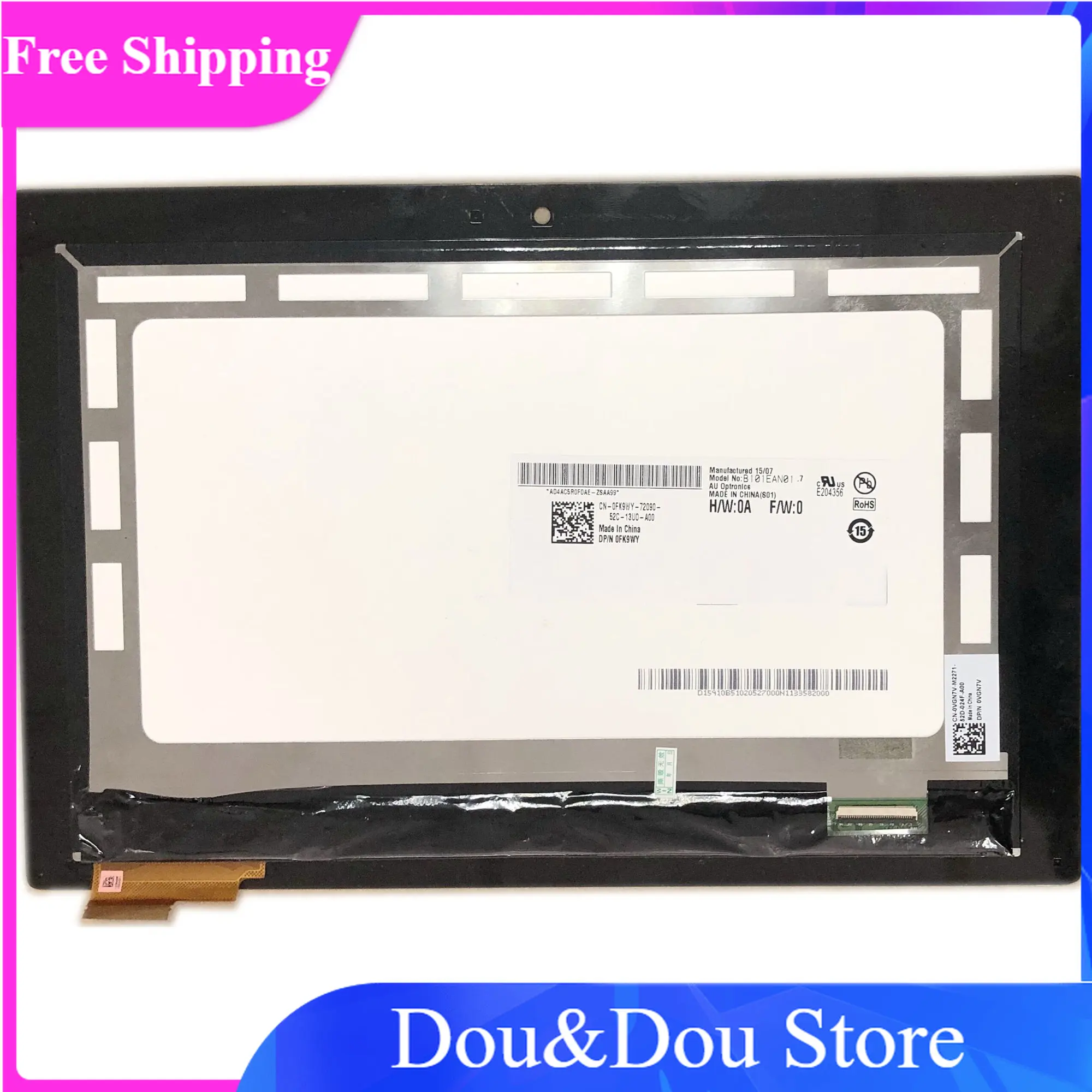 

For Dell Venue 10 Pro 5055 5050 BLACK Color TOM10069 V1.1 B101EAN01.7 LCD LED Touch Screen Glass Digitizer Assembly