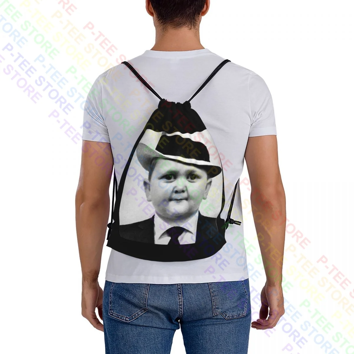 Фото Hasbulla X Al Capone Сумки на шнурке, сумка для спортзала, модный рюкзак, легкая школьная спортивная сумка №5