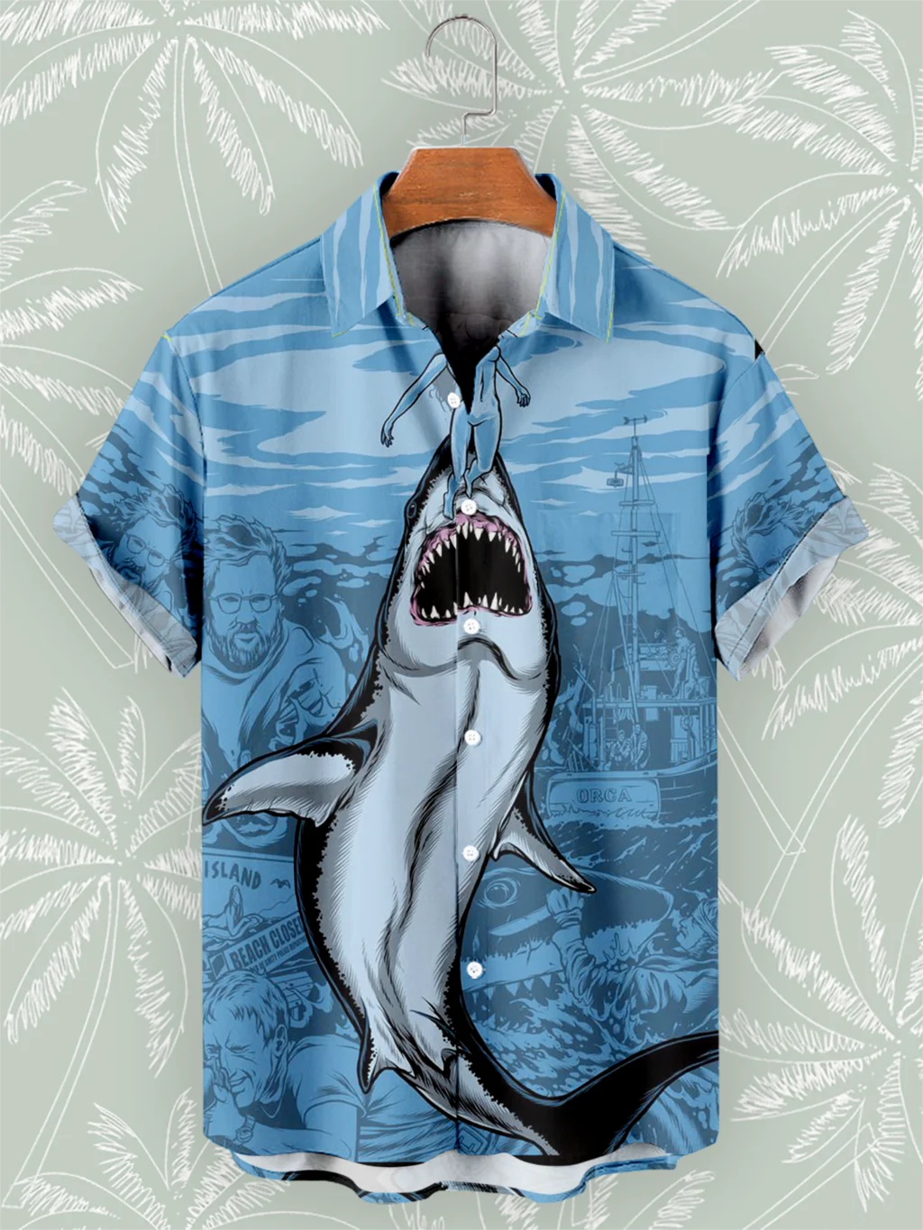 

Summer Hawaiian Beach Shirts Short Sleeve Shark 3D Print Casual Oversize Social Shirts For Men 2023 Cuba Chemise Homme 5XL Tops