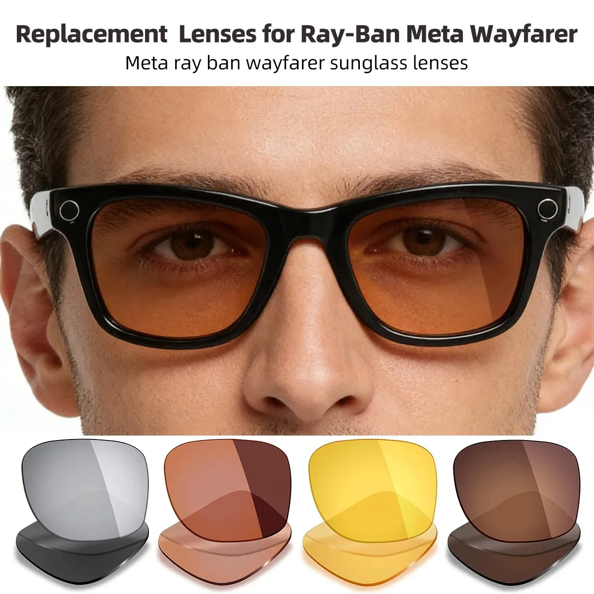 Фото Сменные фотохромные и поляризационные линзы для умных очков Ray-Ban Meta RW4006 / RW4008 / RW4012 Gen1/2 с защитой от УФ-излучения №3