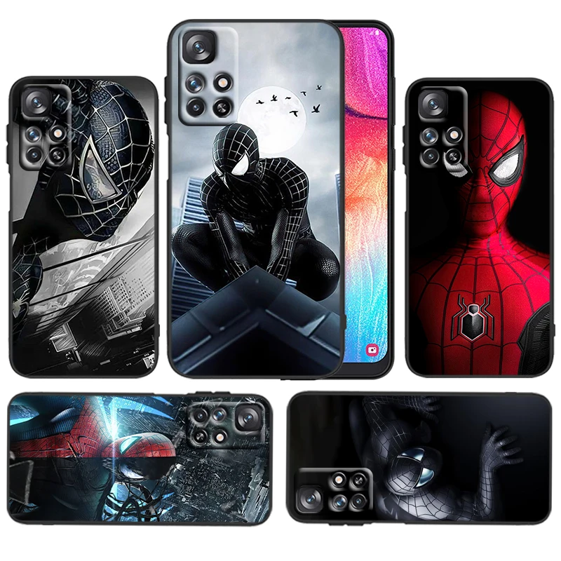 

avengers spiderman cool For Xiaomi Redmi 11 Prime 10 10X 9T 9C 9C 8 A1 K50 K40S Gaming 4G 5G Silicone Black Phone Case
