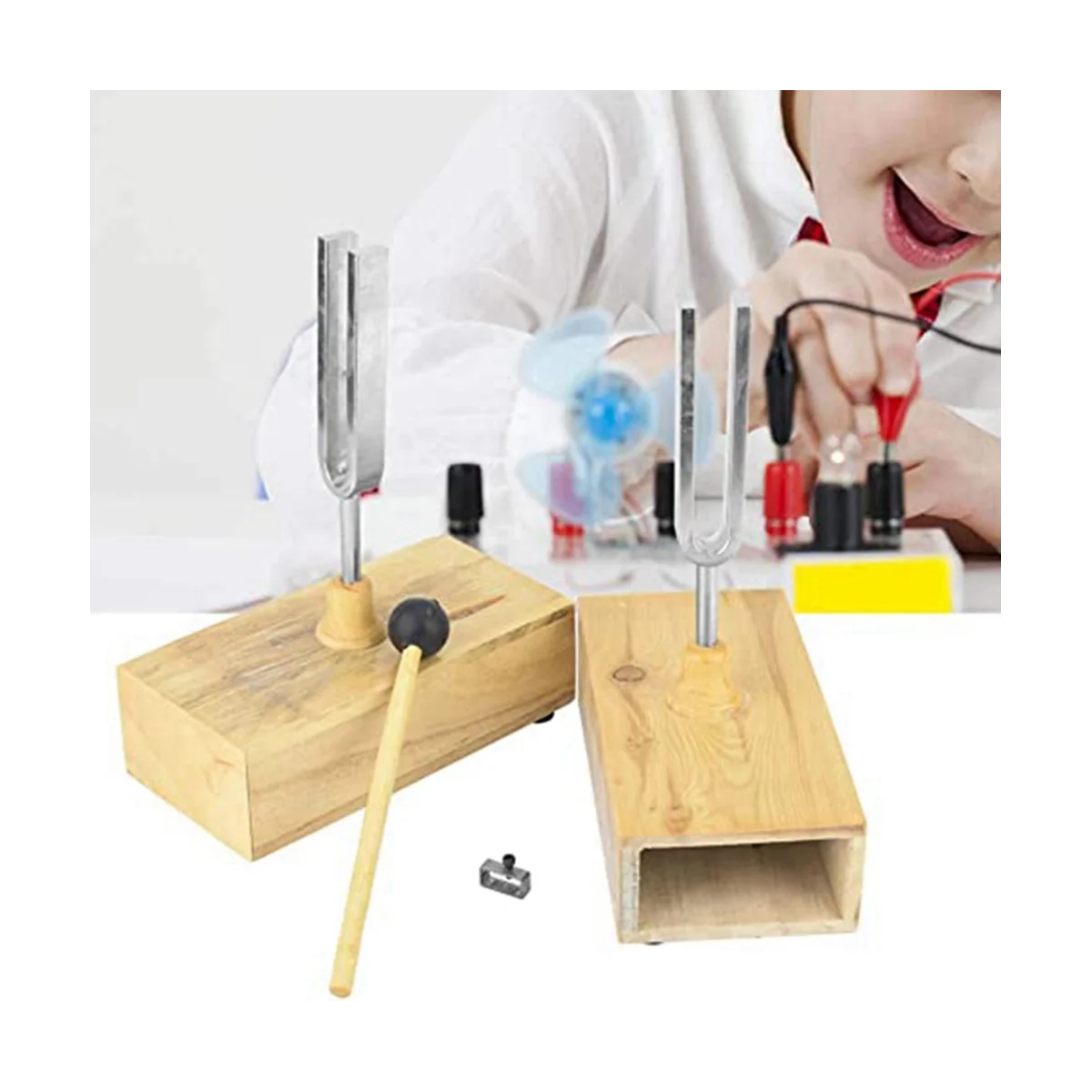 2 шт. вилка для настройки с деревянной резонаторной коробкой 440 Гц