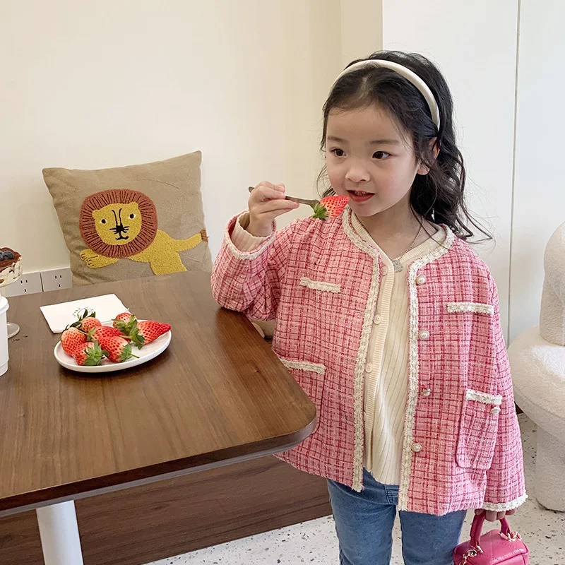 Детское пальто для девочек куртка верхняя одежда топы 2022 пурпурный весна-осень