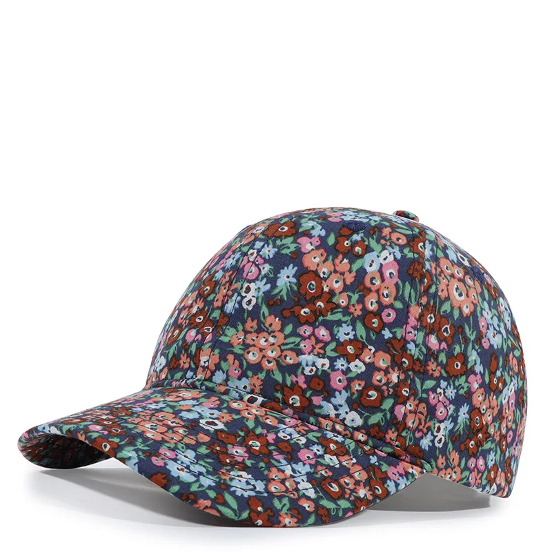 2022 spring and summer printed duck tongue cap flower baseball cap outdoor mountaineering sun shading breathable lightweight hat