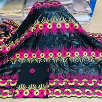 lifelace black bazin riche african lace fabric 2022 austria swiss voile cotton embroidery nigerian lace fabrics material bl514