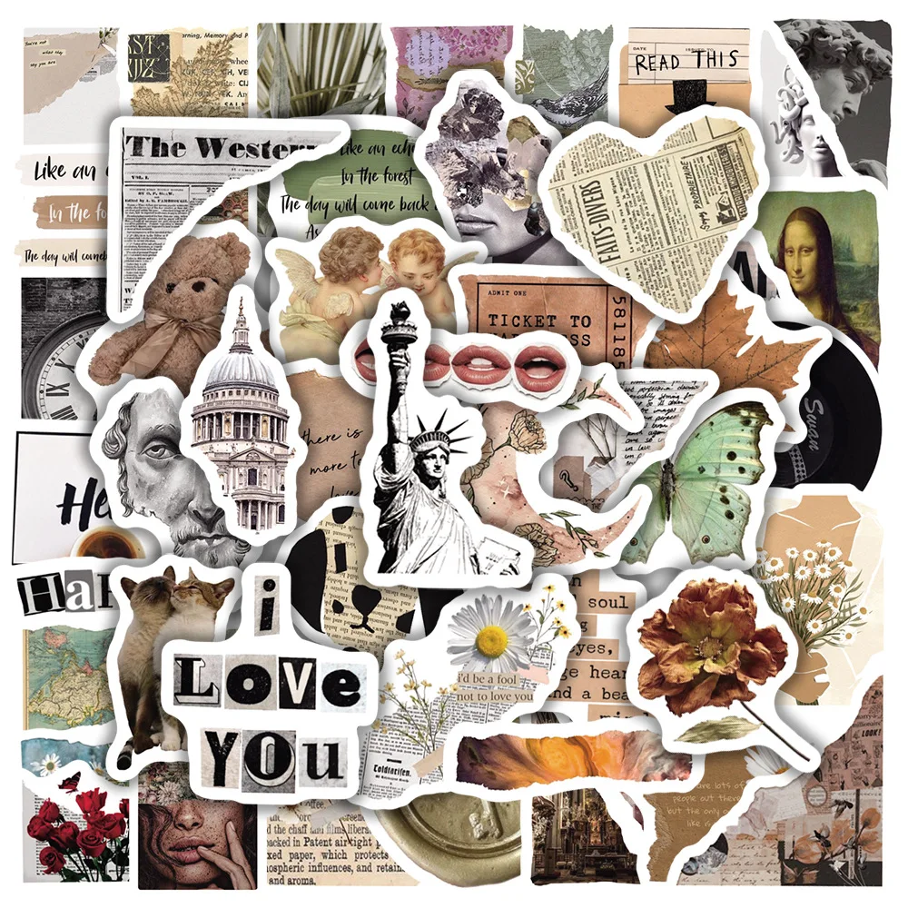 

10/30/50pcs/Set Vintage British Style Vsco Art decorate Stickers for Laptop Computer Guitar Motorcycle Notebook Water cup Laptop