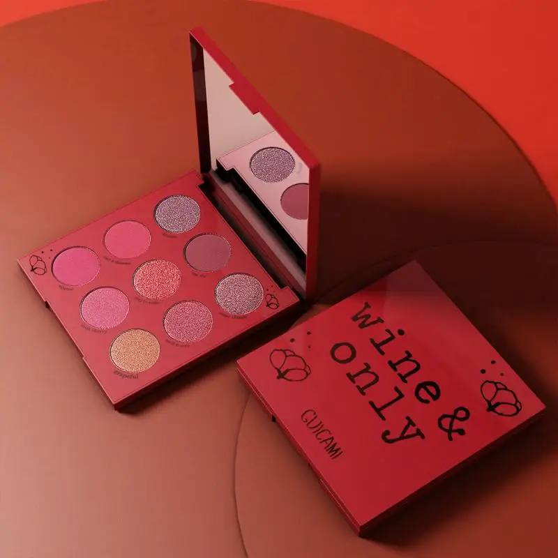 

GUICAMI 9 Colors Glitter Eye Shadow Palette Pigmented Powder Shimmer Eye Shadow Powder Matte Glitter Eyeshadow Makeup Set