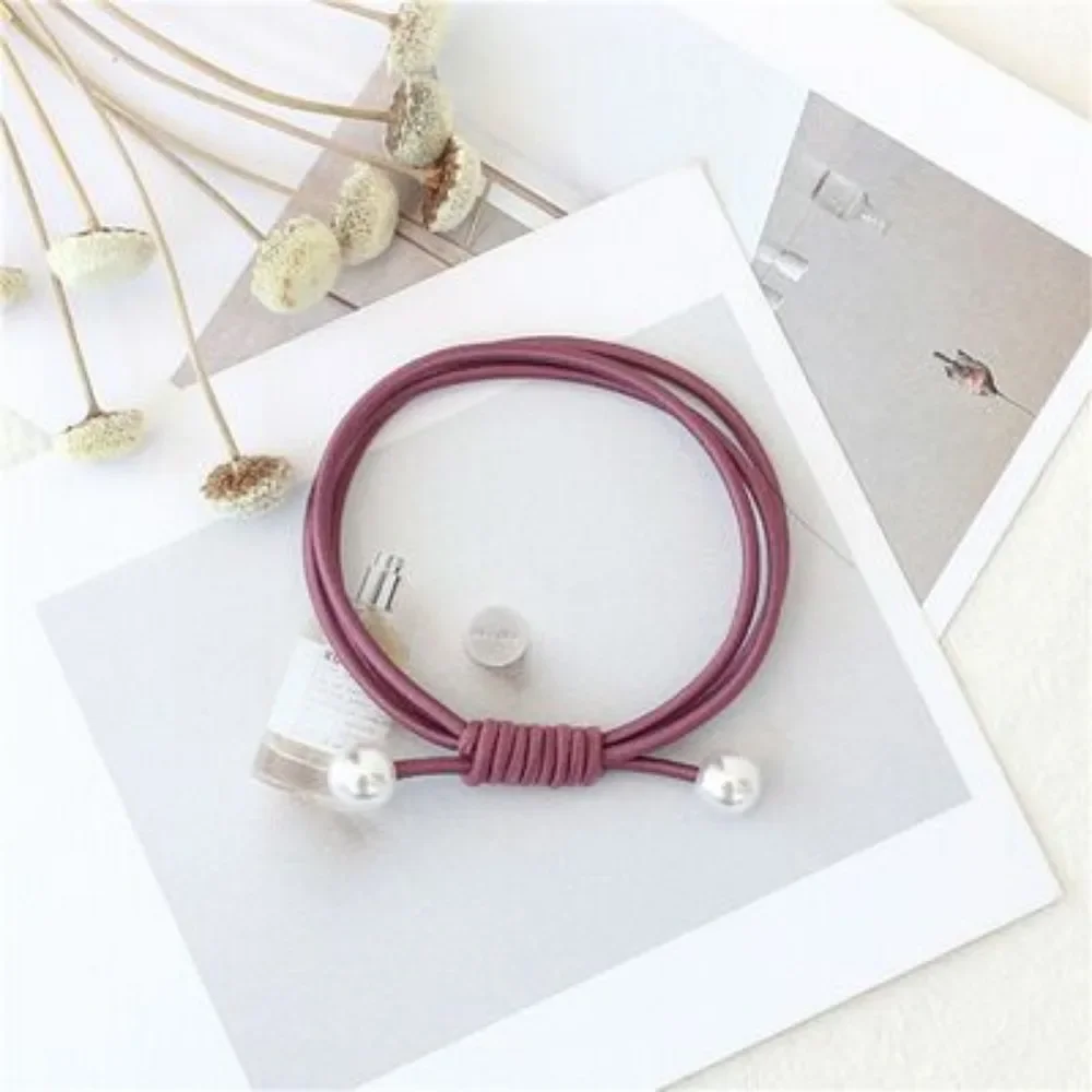 Эластичная веревка для волос с жемчугом и бисером резиновый ремешок круглой