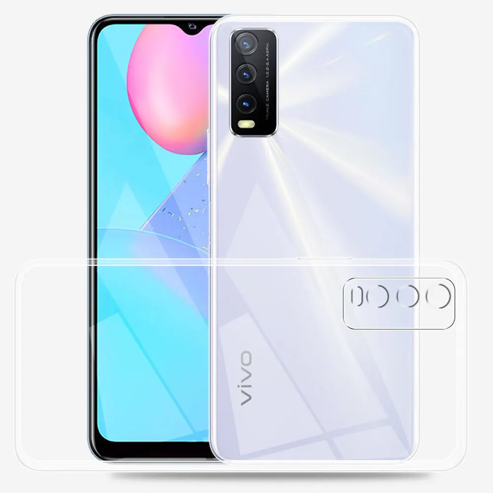ДЛЯ vivo Y20s Y20 чехол прозрачный силиконовый мягкий из искусственной кожи для Y20i Y20S