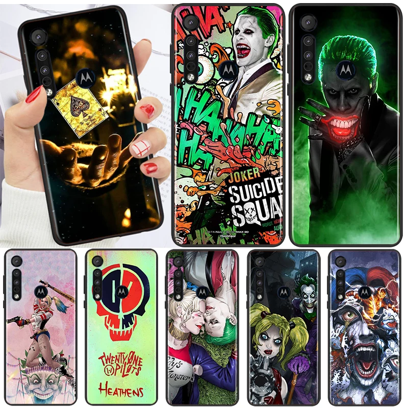 

Joker and harley fashion For Motorola G9 G8 G10 G60 G40 G50 G60S G E6s E7 X3 Power Lite One Fusion Black Soft Phone Case