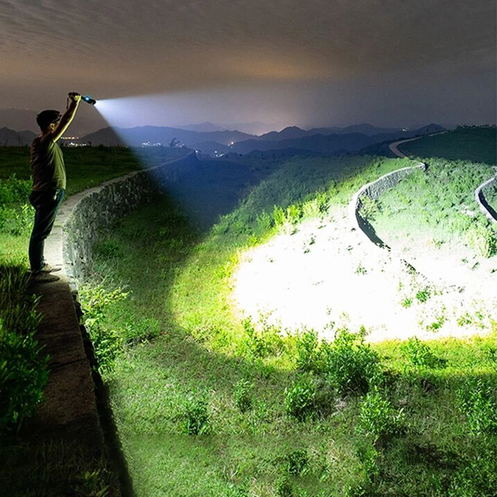 Яркий светодиодный + COB фонарик 4 режима водонепроницаемый перезаряжаемый USB