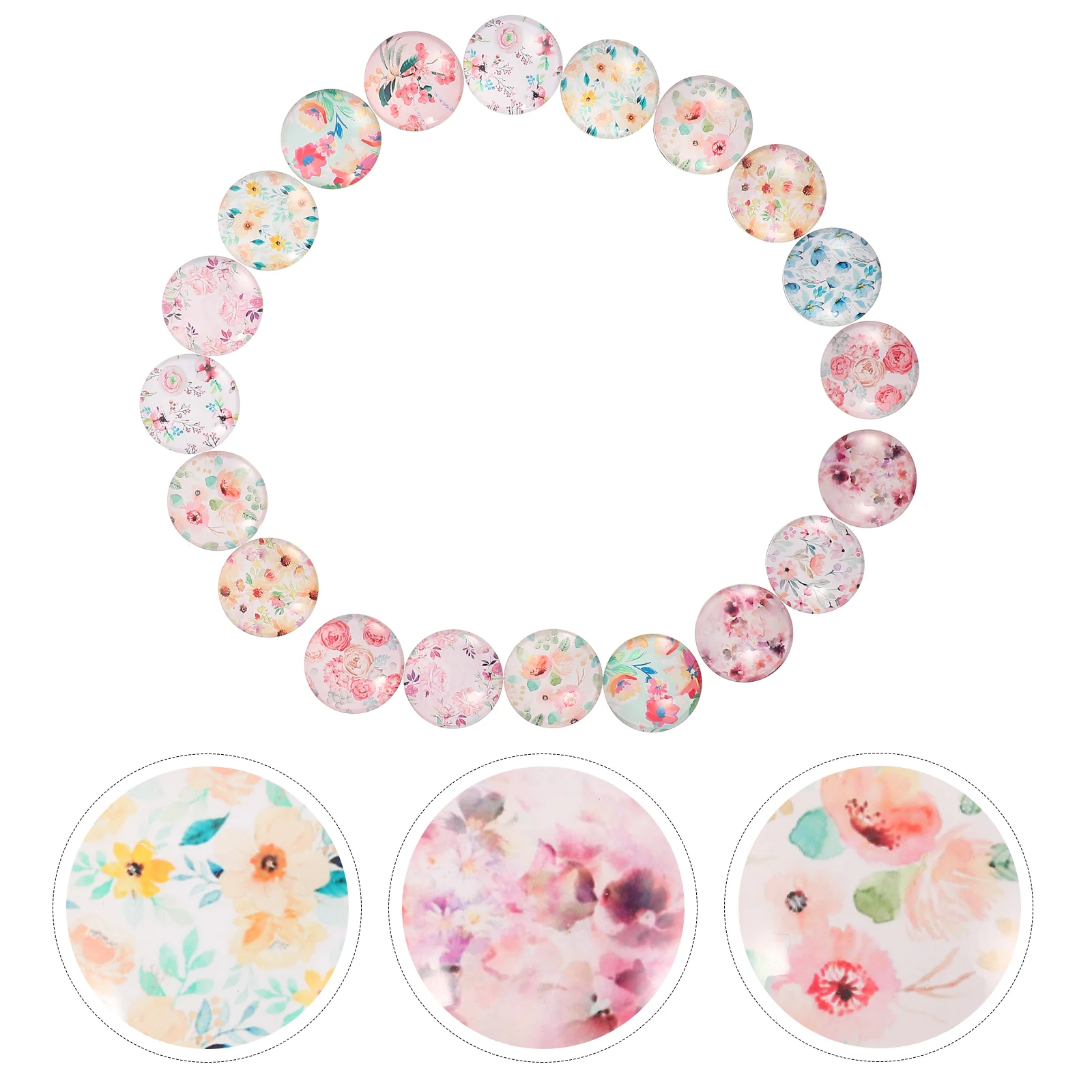 

20Pcs Creative Fridge Magnets Ornaments Refrigerator Glass Magnets Flower Fridge Magnets Decors