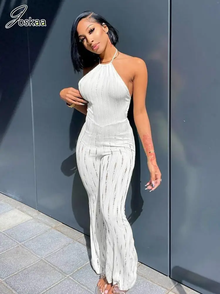 

Женские комбинезоны с вырезами Joskaa, белые хипстерские комбинезоны с бретельками и открытой спиной на лето 2023, уличная одежда в стиле Харадзюку