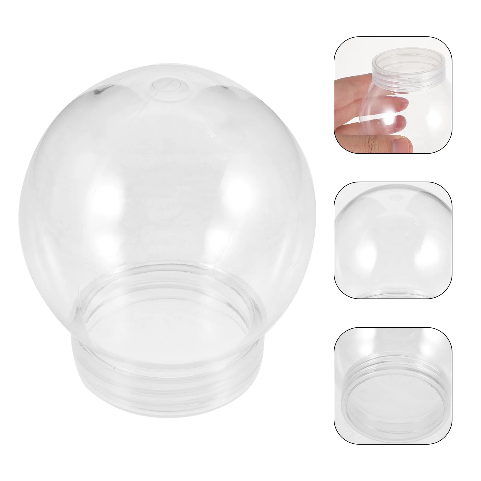 10 Pcs DIY Transparent Plastic Water Ball Snowball with Screw Cap 10pcs (300ml Cap) Balloon Cm Empty Globes Large Props Round