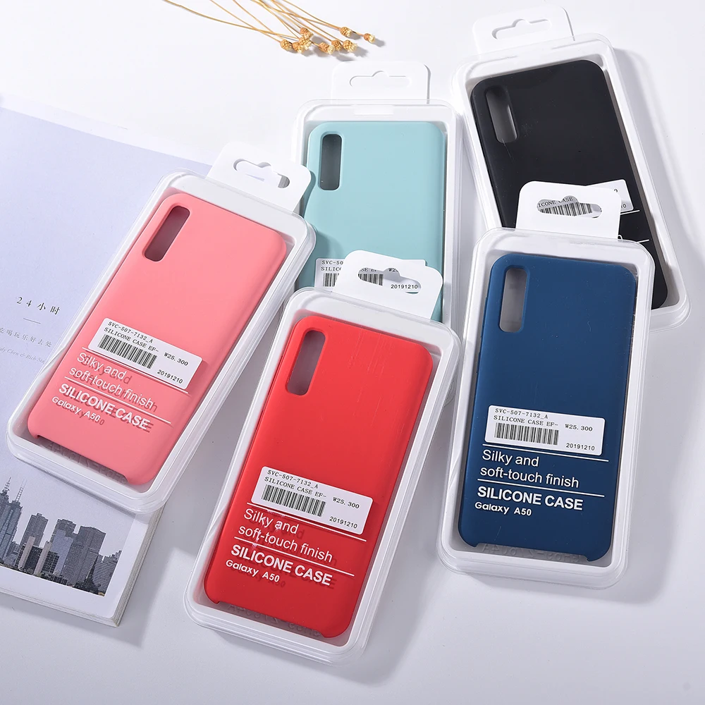 Шелковистый жидкий силиконовый чехол для Samsung Galaxy A50 A70 A505 A50S A30S A70S, мягкая на ощупь задняя крышка телефона, Защитный корпус