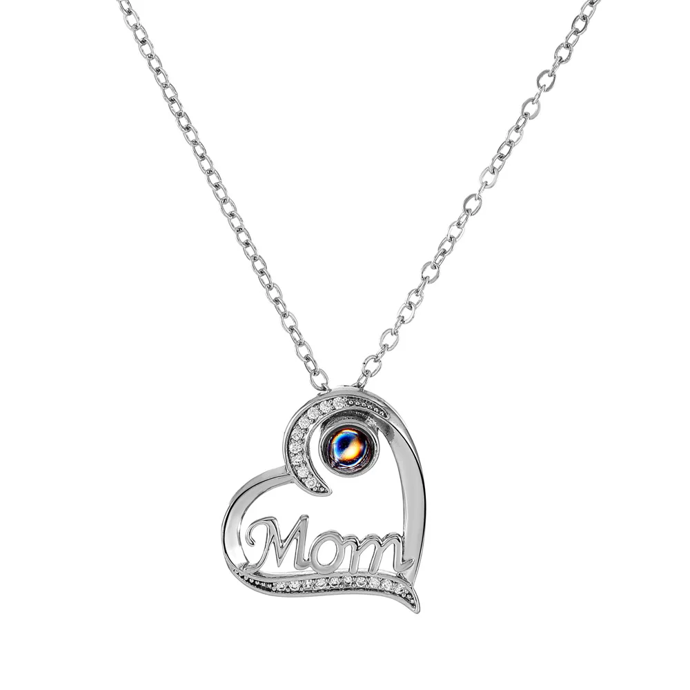 

PTQASP Mother's Day Mama Letter Pendant Necklace For Women Stainless Steel Mom Nameplate Clavicle Chain Choker Personality Gift