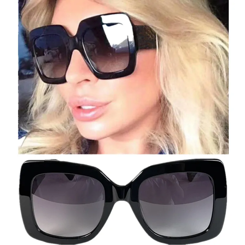 

Lux Model83 Women Gradient Sunglasses UV400 Italy-Imported Acetate Big Square Fullrim 55-24 for Prescription Goggles