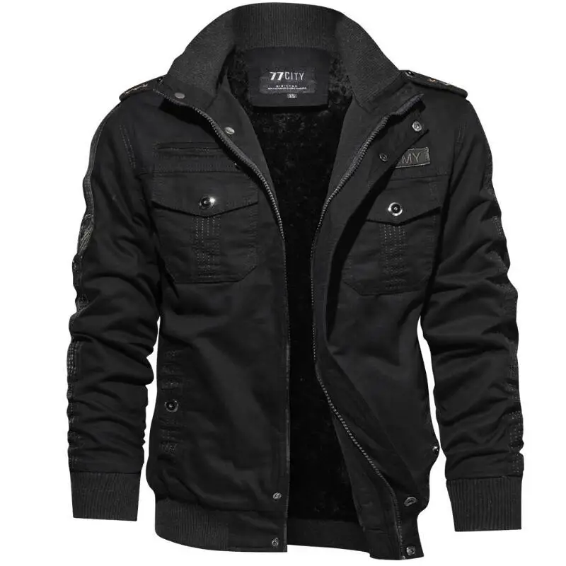 S Cargo Jackets Thicker Warm Down Jackets Balck Casual Winte