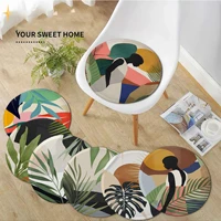 abstract monstera sun woman plant decorative stool pad patio home office chair seat cushion pads sofa seat 40x40cm chair mat pad