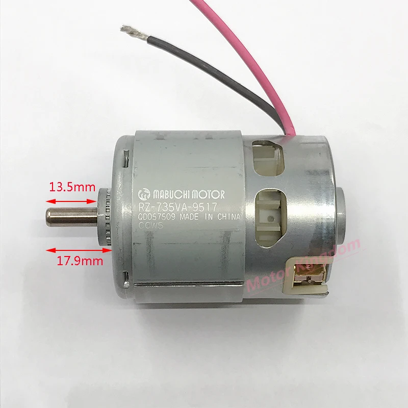 Оригинальные MABUCHI RZ-735VA-9517 DC 12V ~ 18V 20400RPM высокоскоростная электрическая дрель, двигатель для садовых инструментов, длинный вал 7,6 мм/13,5 мм Оригинальные MABUCHI RZ-735VA-9517 DC 12V ~ 18V 20400RPM высокоскоростная электрическая дрель, двигатель для садовых инструментов, длинный вал 7,6 мм/13,5 мм