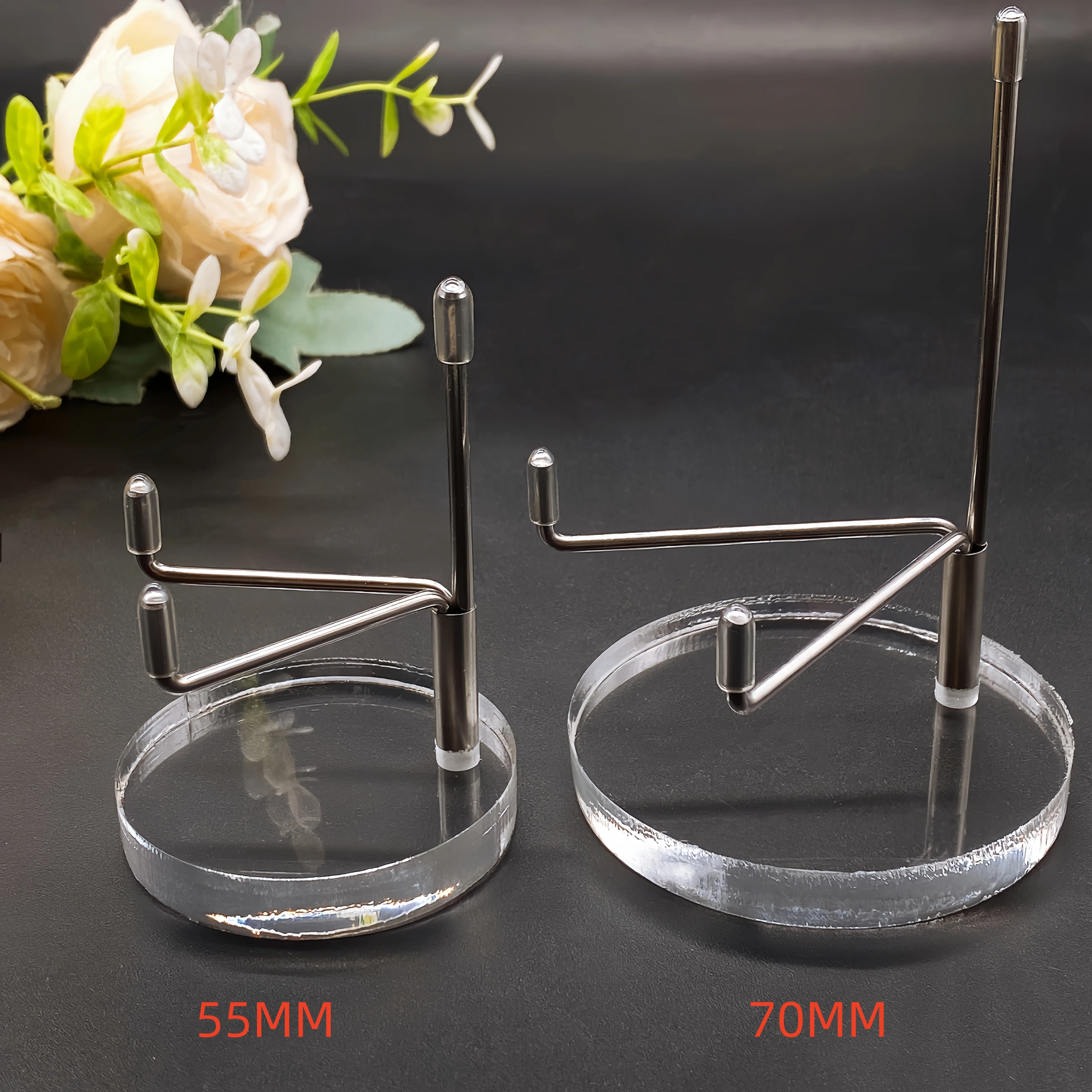 

Регулируемая круглая металлическая витрина с прозрачным акриловым основанием, хрустальный камень, минеральный держатель для коллекционных предметов, полка для магазина, музея