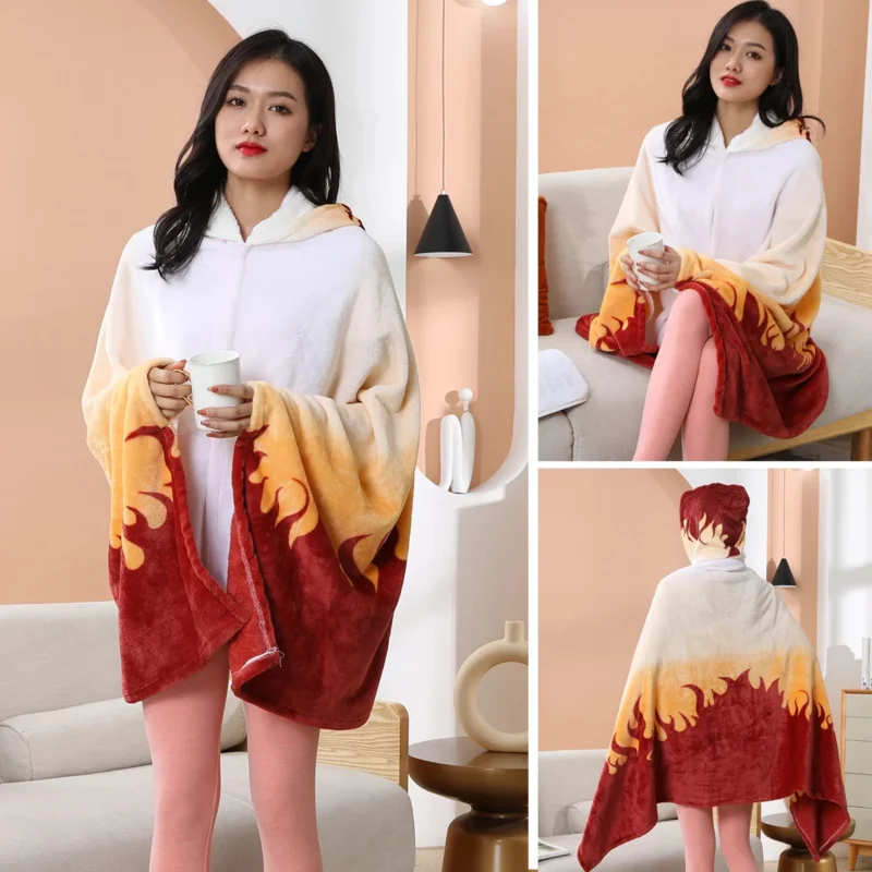 Одеяло в стиле аниме плащ демон Незуко карнавальный костюм толстовка с капюшоном