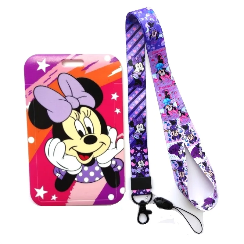 

Disney Mickey Minnie Mouse Girls Sliding ID Cover Badge Card Holder Fashion Styles Event Promotion Work Name Tag Bus Cards