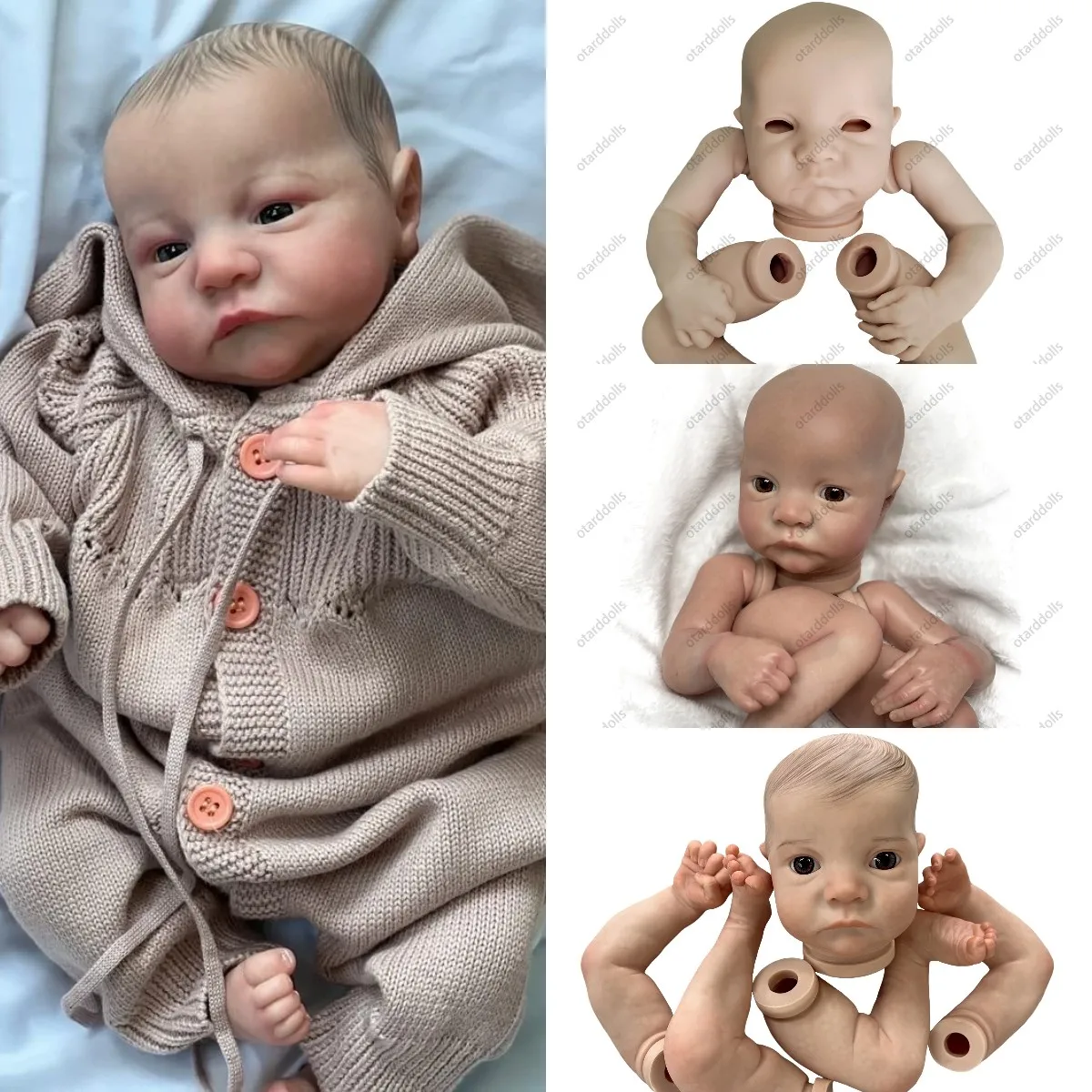 

Saskia 18-20 Inch Levi Painted Unpainted Bebe Reborn Doll Kits Handmade Soft Vinyl Reborn Doll Kits DIY Toy Acessório Kit Reborn