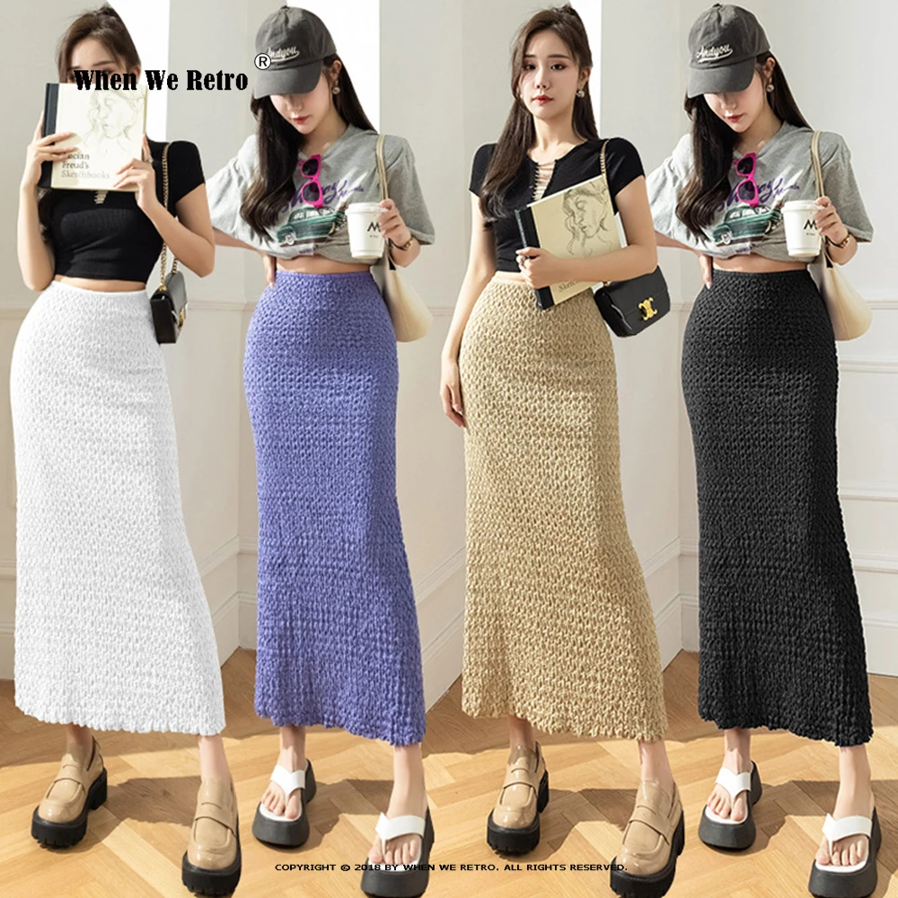 

Женская юбка-карандаш средней длины, однотонная приталенная юбка средней длины с завышенной талией, модель RS653 в винтажном стиле, весна-лето 2023