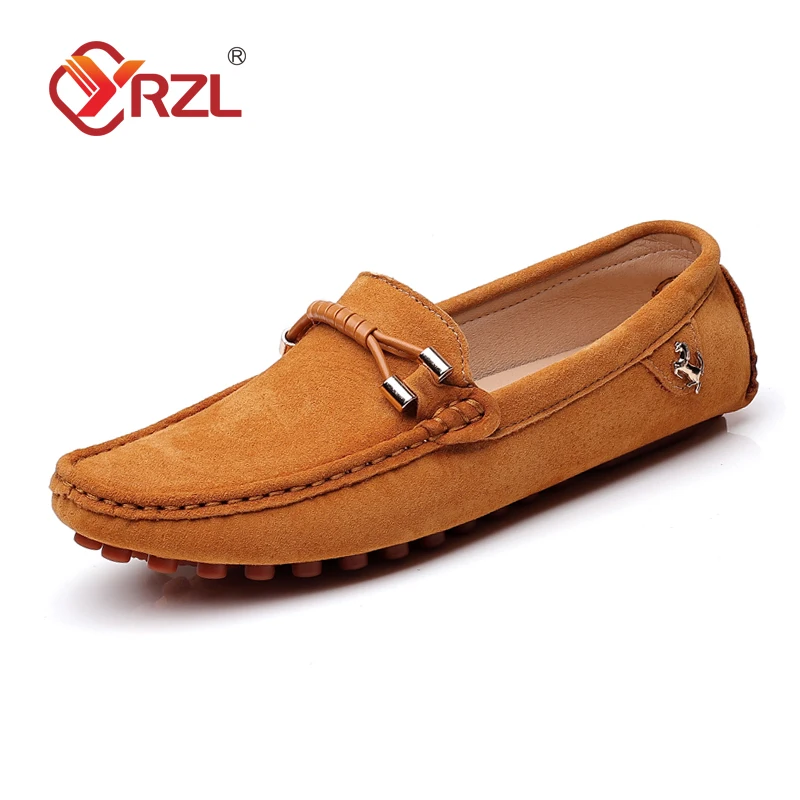 Лоферы YRZL мужские замшевые натуральная кожа без застежки удобные мокасины для